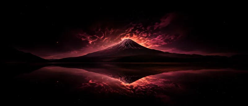 Mt Fuji at twilight painting