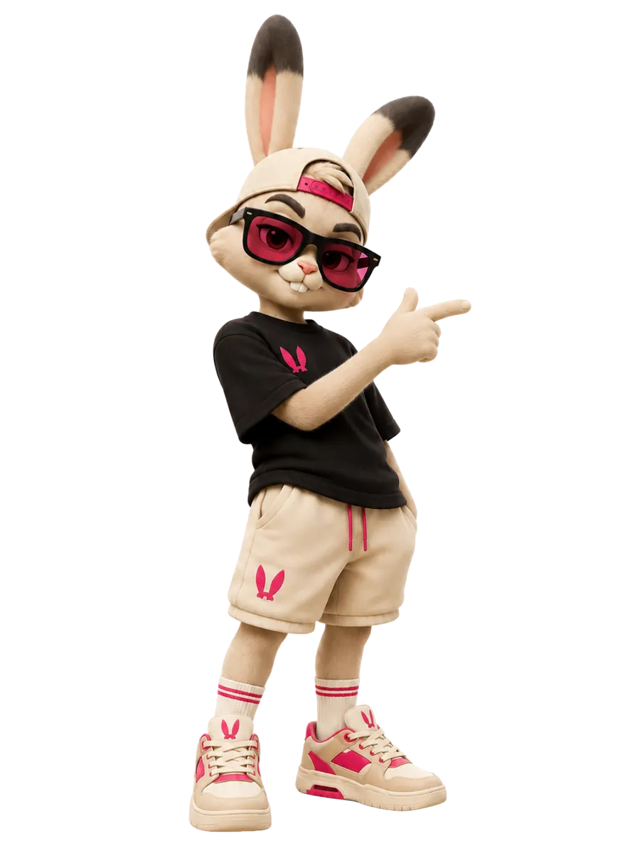La mascota LIEBRE señalando los beneficios