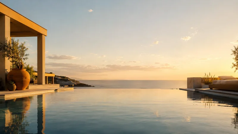 Infinity pool at golden hour